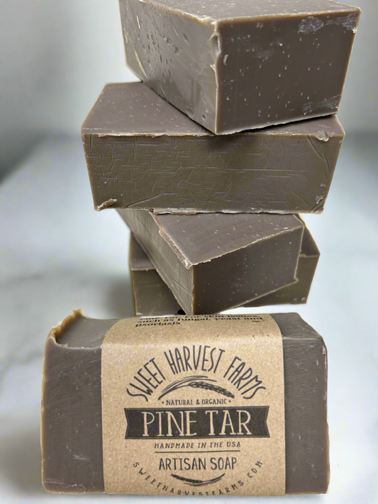 Stacked bars of Pine Tar Organic Handmade Soap