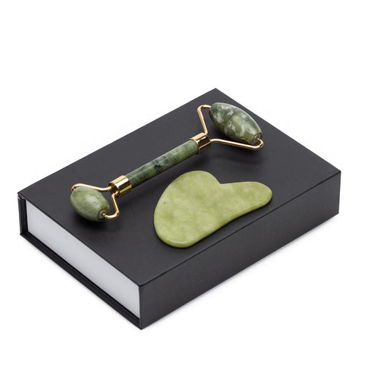 Natural Jade Roller and Gua Sha - Puffiness Reduction