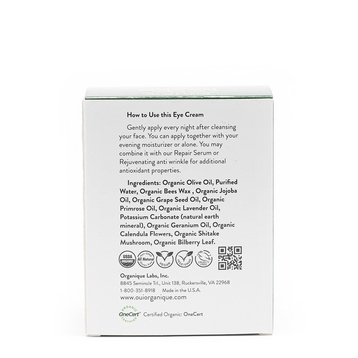 Certified Organic Rejuvenating Eye Cream Shiitake mushroom|dark circles|puffiness