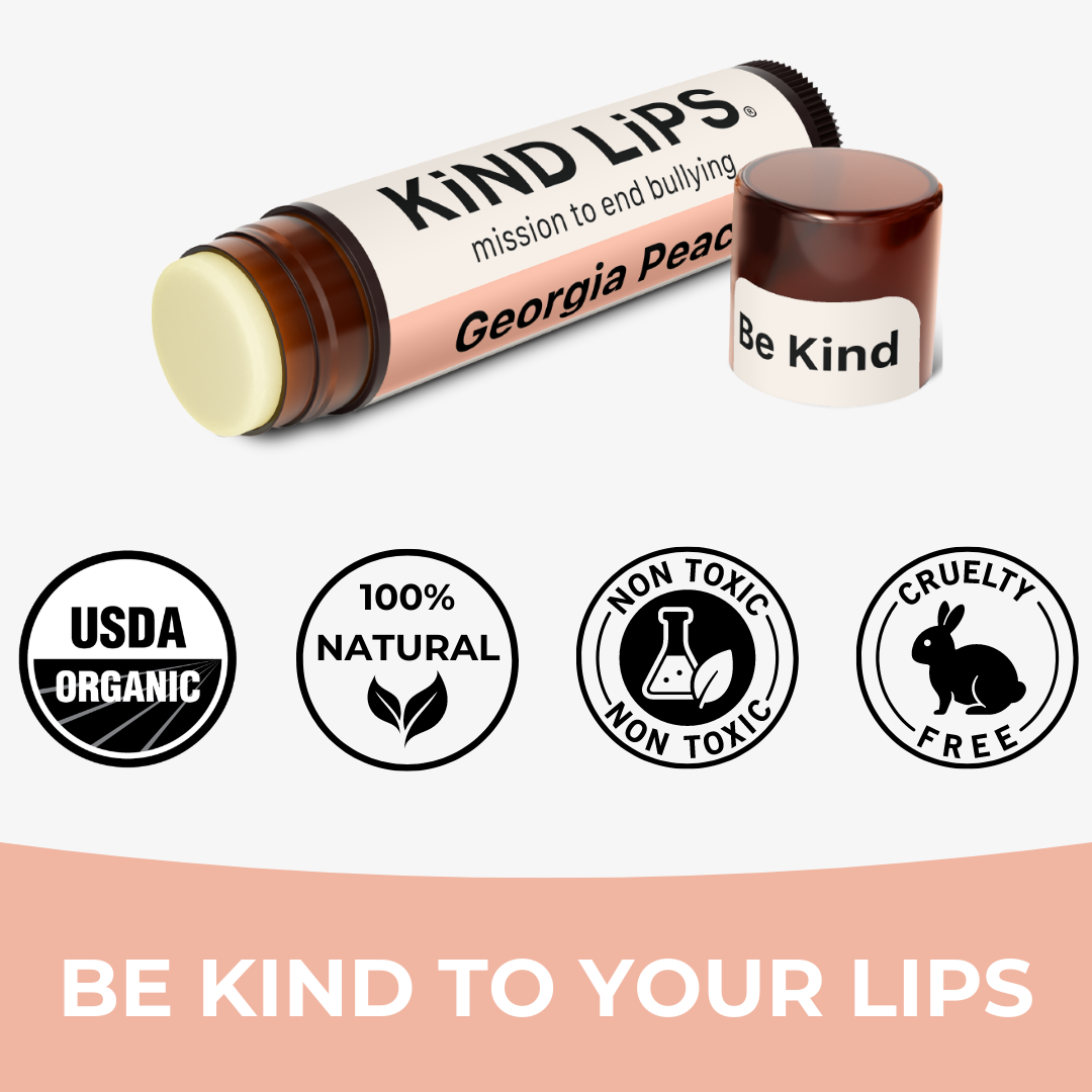 Georgia Peach lip balm is organic, cruelty free, and non-toxic