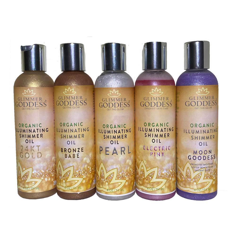 Illuminating Shimmer Body & Face Oils - Organic Radiant Glow & Hydration