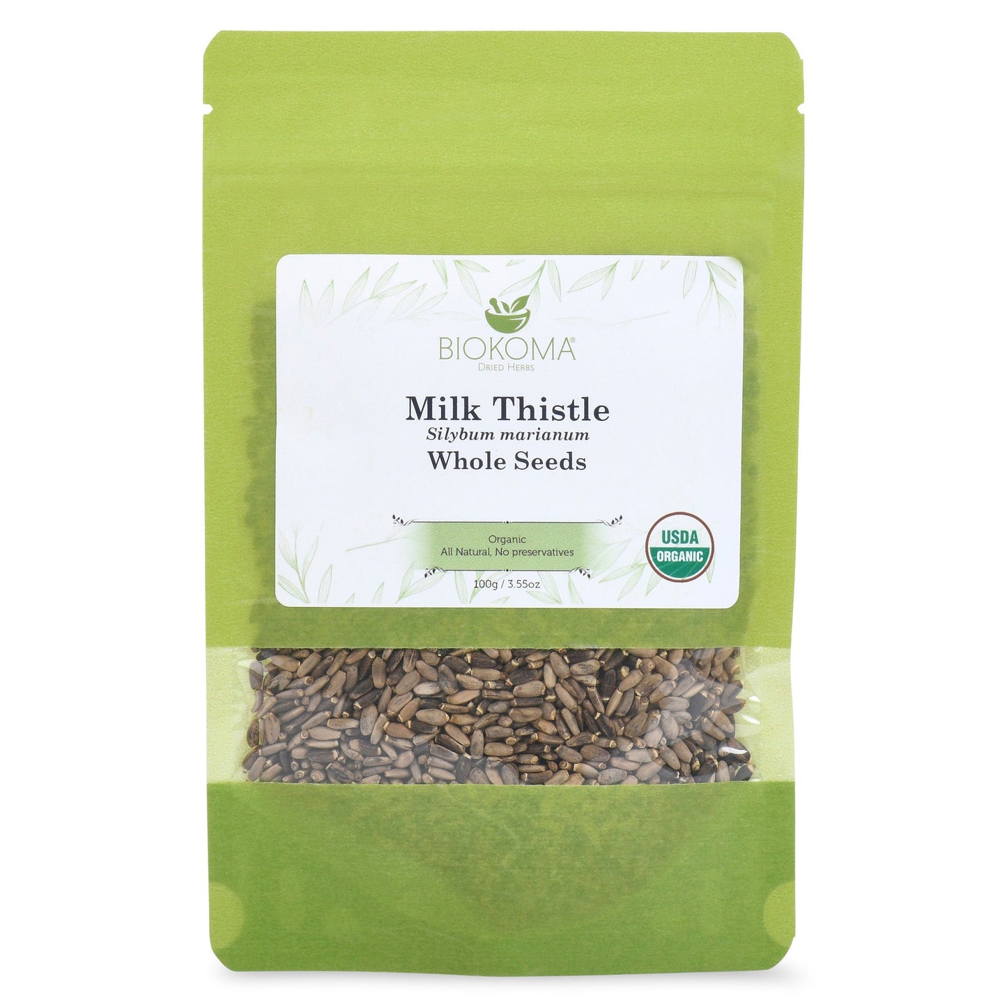 Milk Thistle (Silybum marianum) Organic Whole Seeds 100g 3.55oz