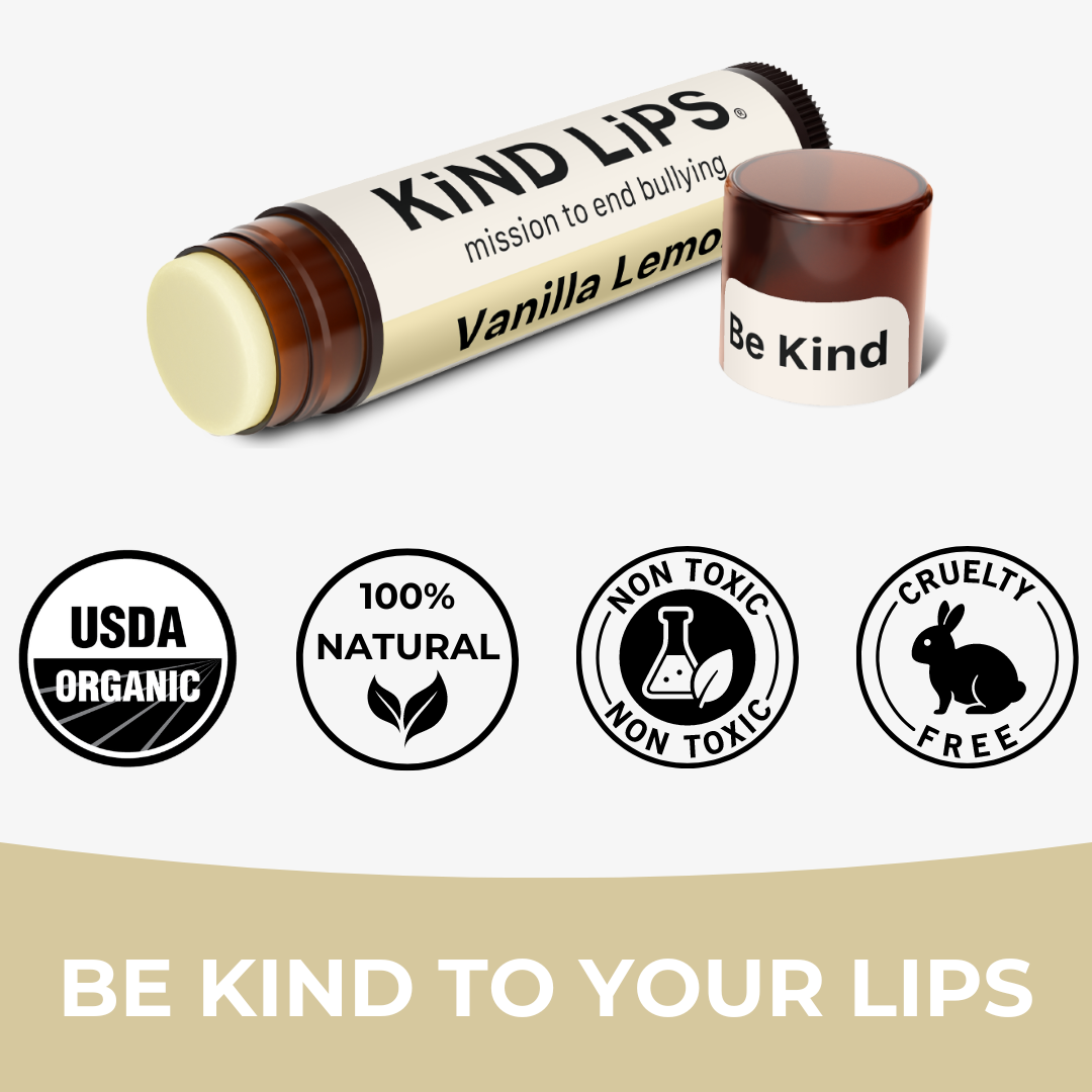 Vanilla Lemon lip balm is organic, cruelty free, and non-toxic